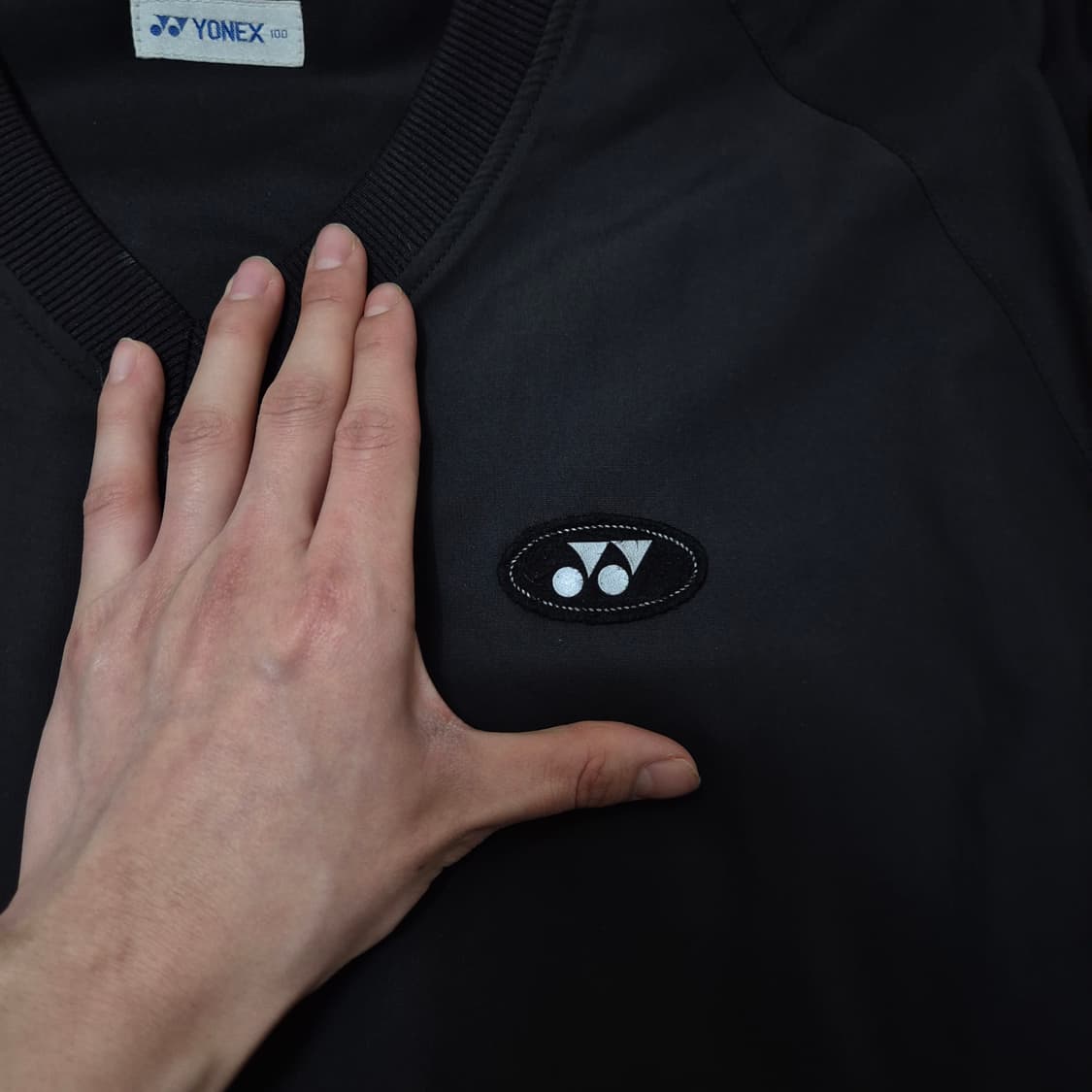 YONEX 요넥스 사이드라인 블랙 맨투맨 웜업 L(100) 상품이미지4