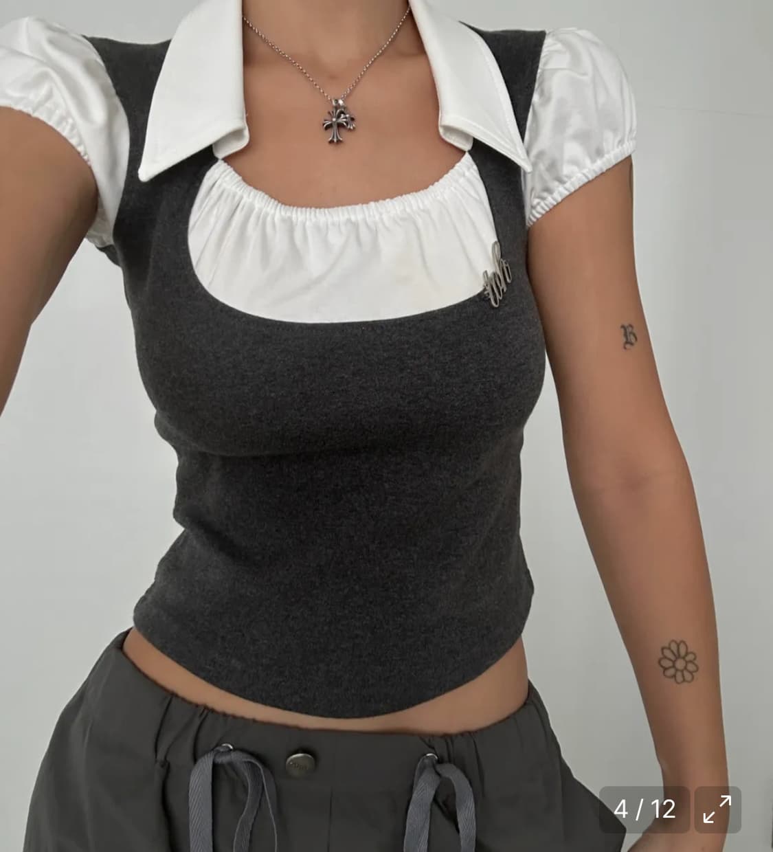 Toh dolly top 차콜 상품이미지1