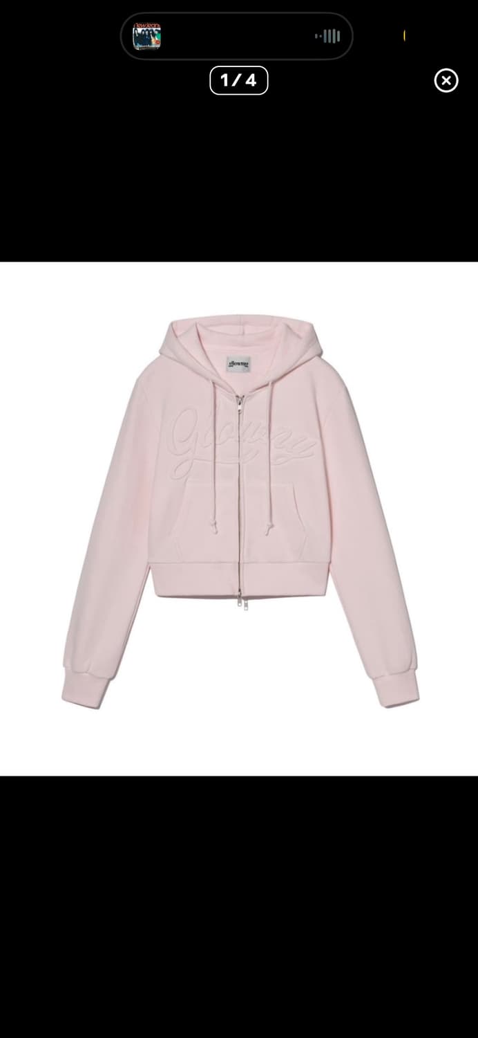 글로니 조던 크롭 핑크 후드집업 상품이미지1