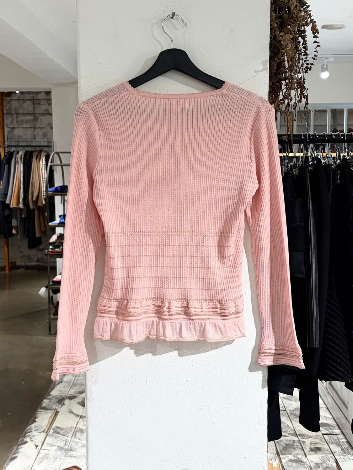 꾸레쥬 핑크 리본 울 블렌드 니트 상품이미지6