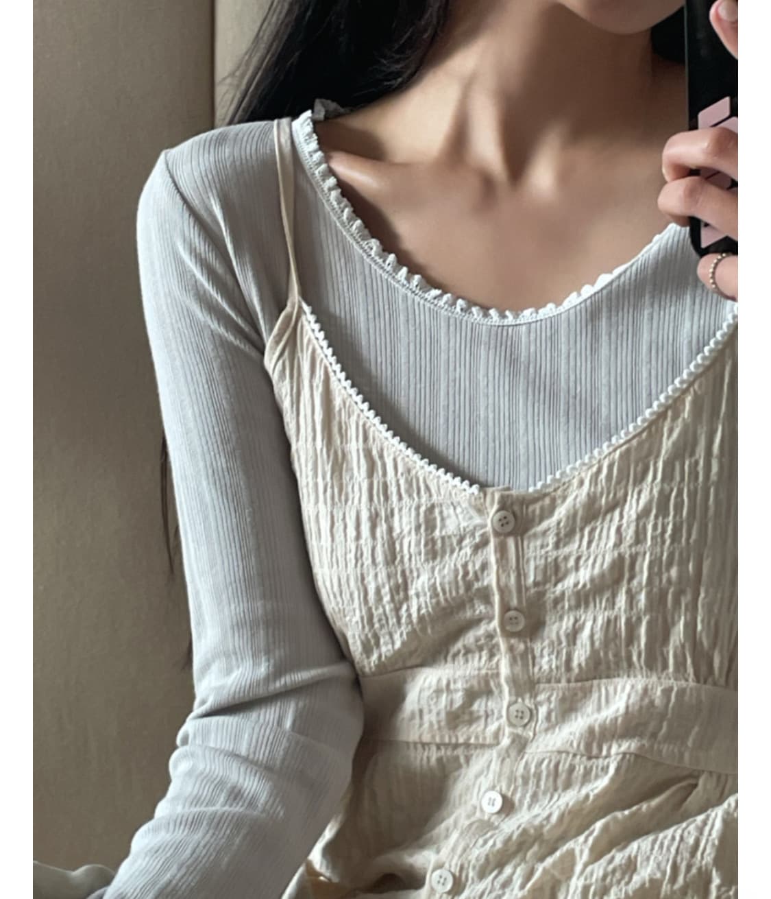 메이비베이비 슬리브리스 탑-라잇 베이지 상품이미지2