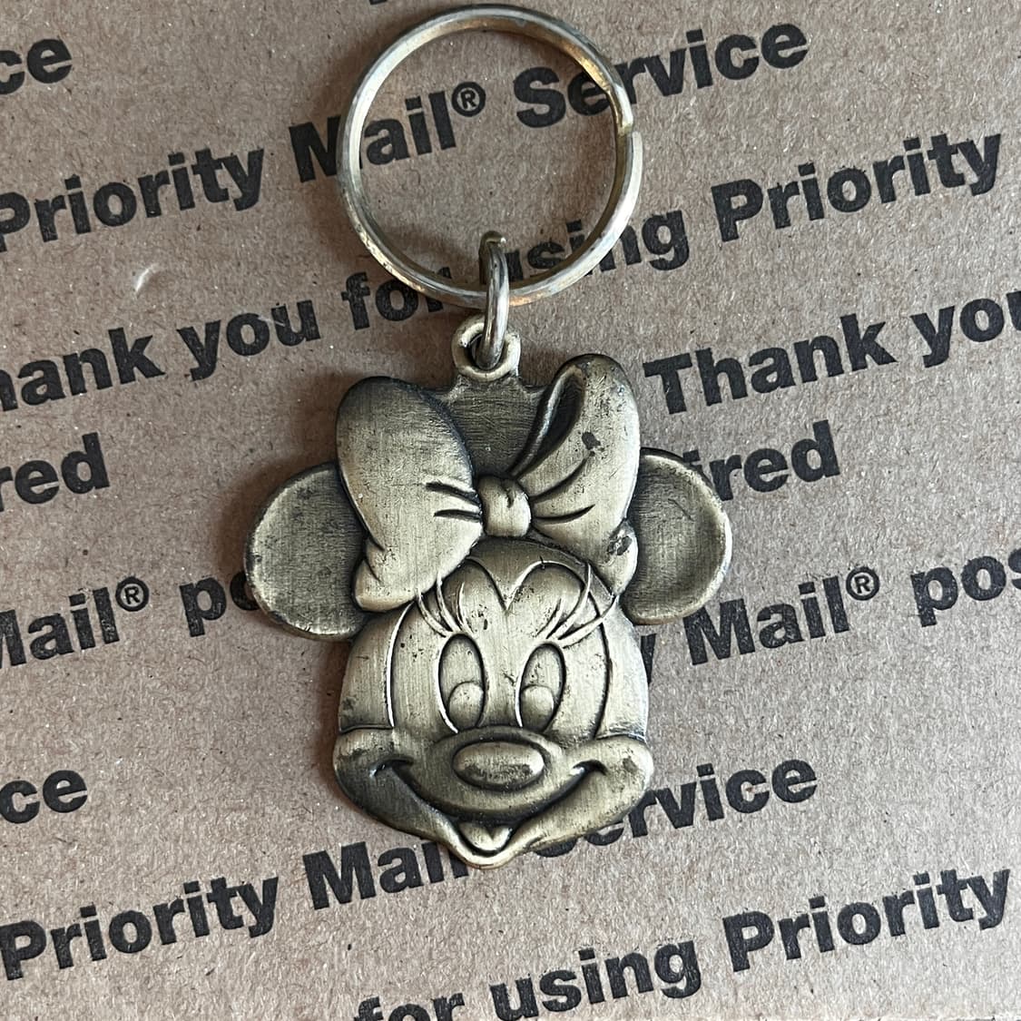 90s vtg Minnie Mouse Brass Keyring 상품이미지1