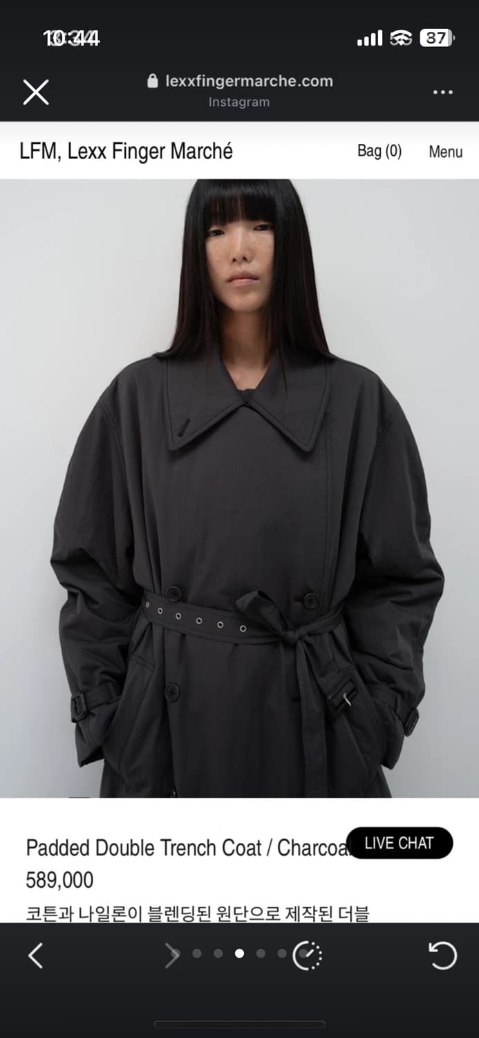 LFM 렉스 핑거 마르쉐 패딩 더블 트렌치 코트 차콜 신상 상품이미지4