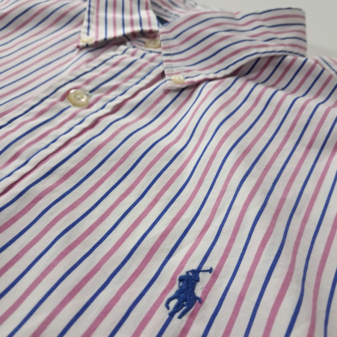 CK211 L 폴로 00s 홍콩판 네이비 핑크 스트라이프 반팔 셔츠 남 상품이미지4