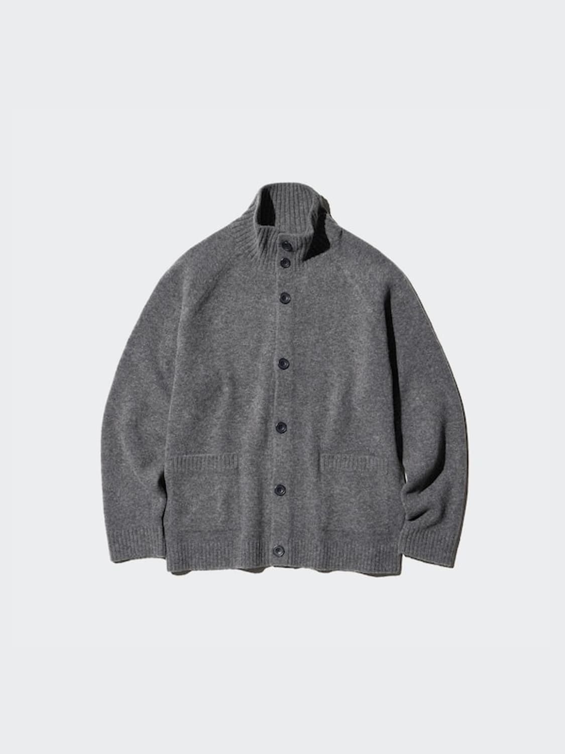 유니클로 수플레얀 가디건 다크 그레이 M 상품이미지1