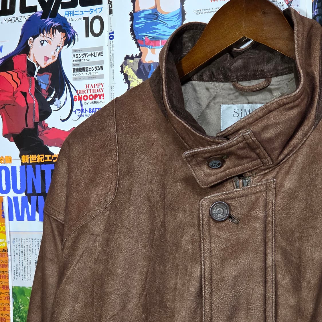 JPN 빈티지 브라운 스웨이드 누빔 봄버 자켓 상품이미지3