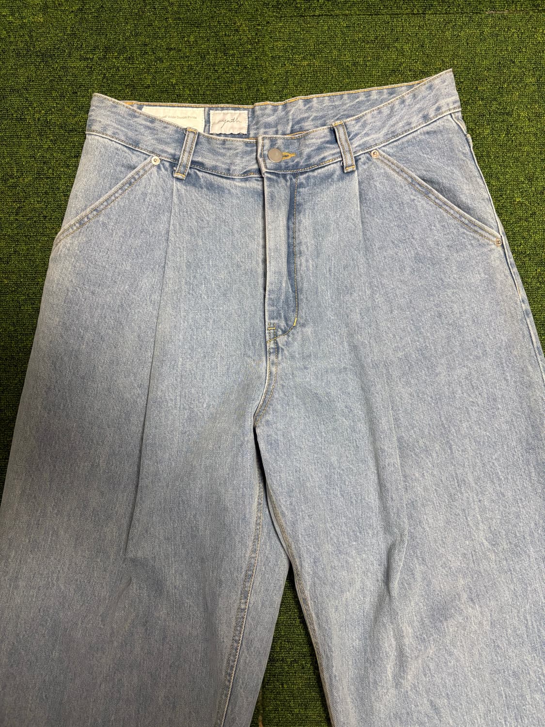 유스 와이드 투턱 데님 팬츠 상품이미지2