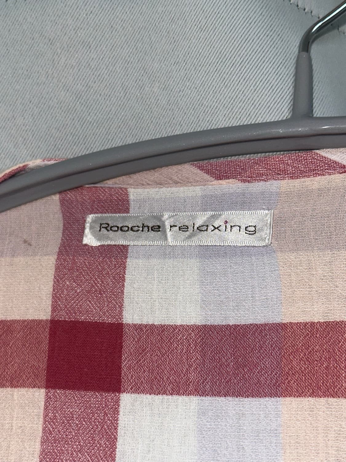 Rooche relaxing 핑크연보라체크셔츠 상품이미지7