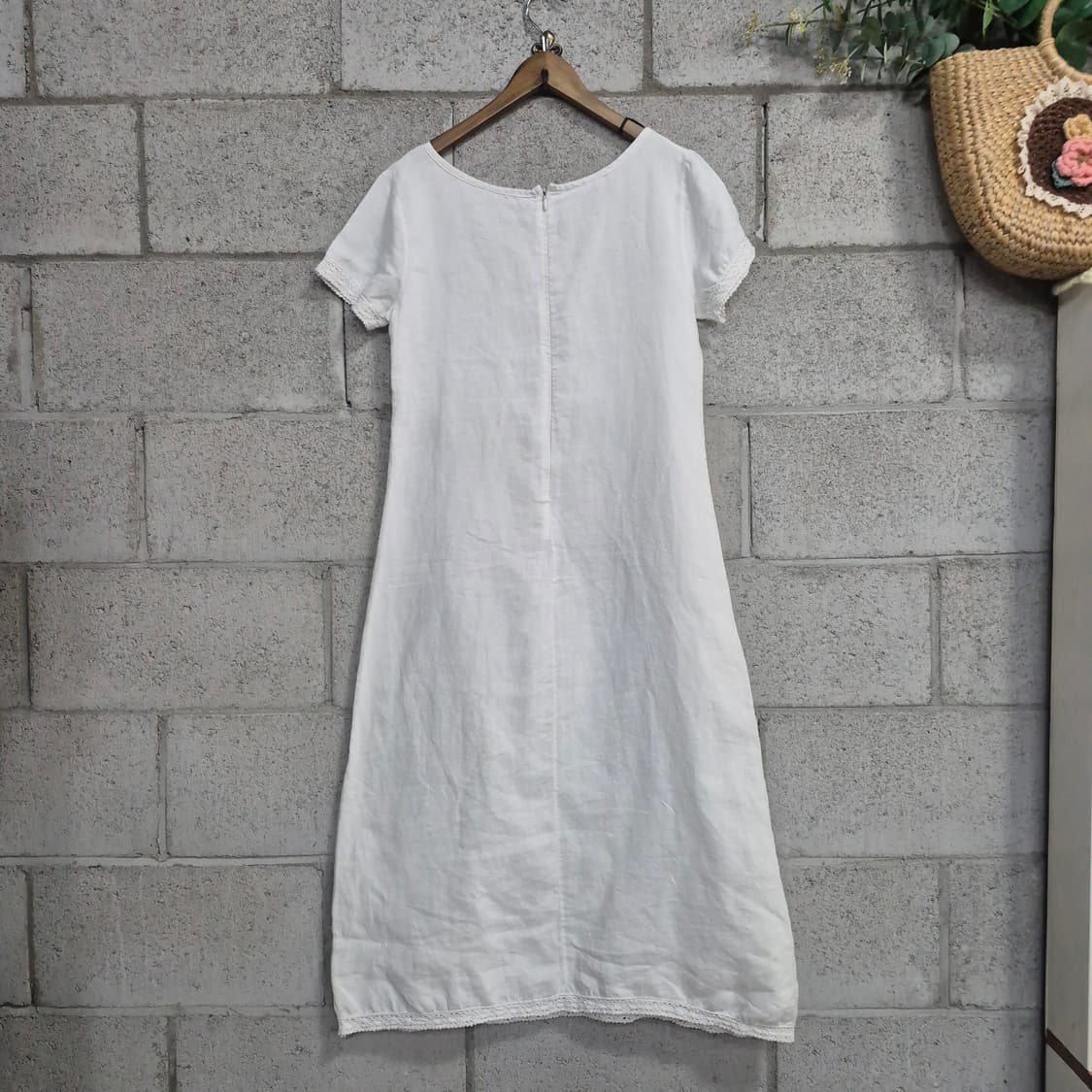 하구미룩  린넨 linen 화이트 원피스  모리걸 상품이미지7