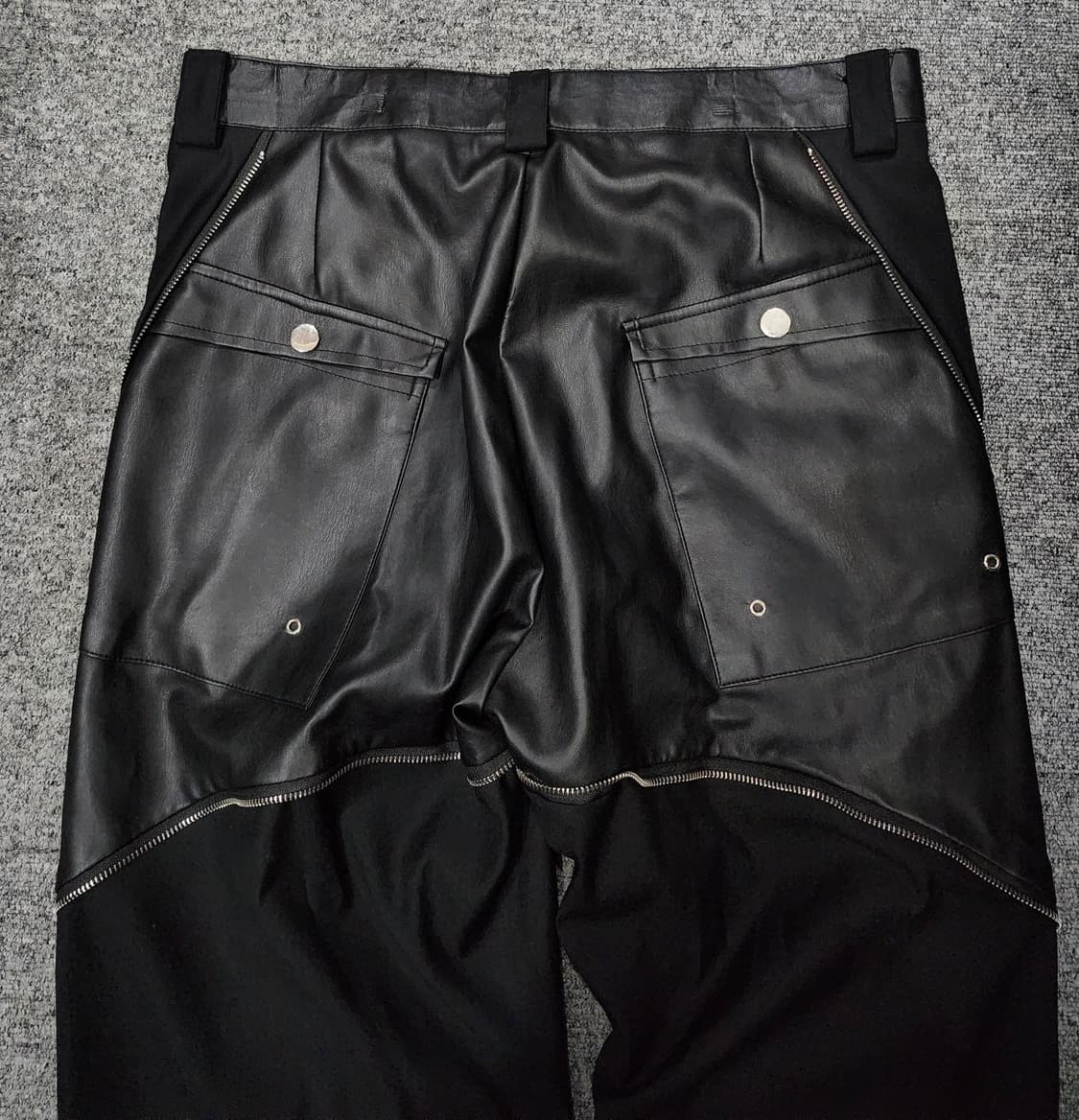 ARGUE CULTURE 지퍼 디테일 레더 스트릿 웨어 와이드 팬츠 XL 상품이미지4