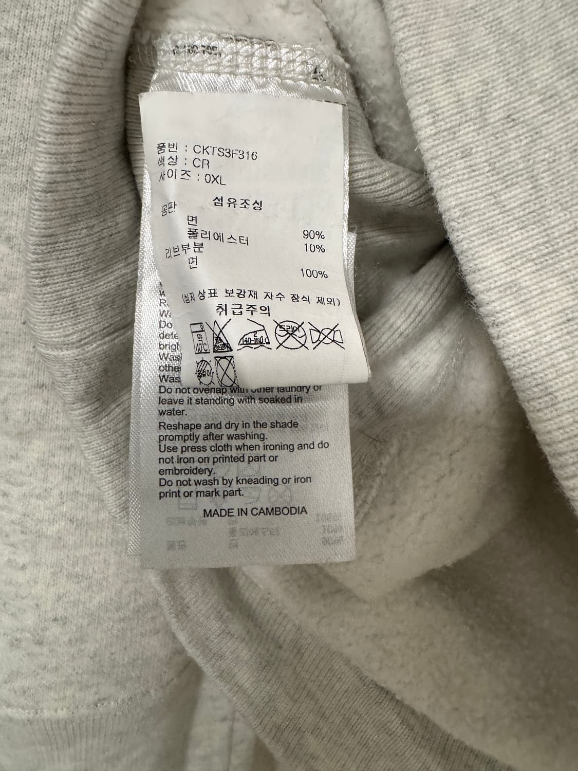 [XL] 챔피온 리버스위브 블루택 기모 그래픽 스웨트셔츠 Cream 상품이미지3