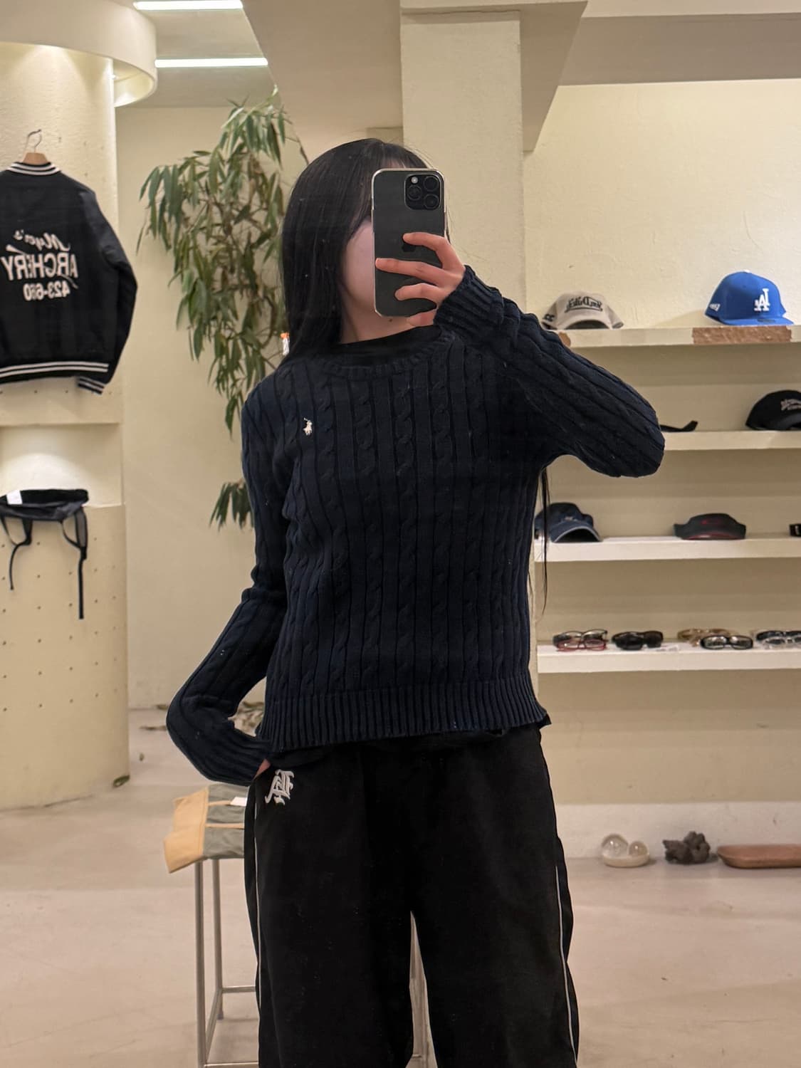 폴로 랄프로렌 네이비 케이블 포니 니트 U575 상품이미지1