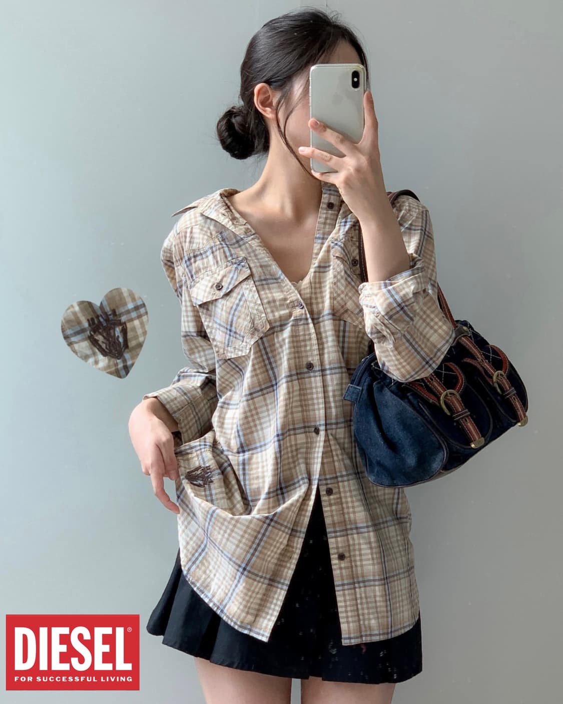 디젤 체크 셔츠 상품이미지2