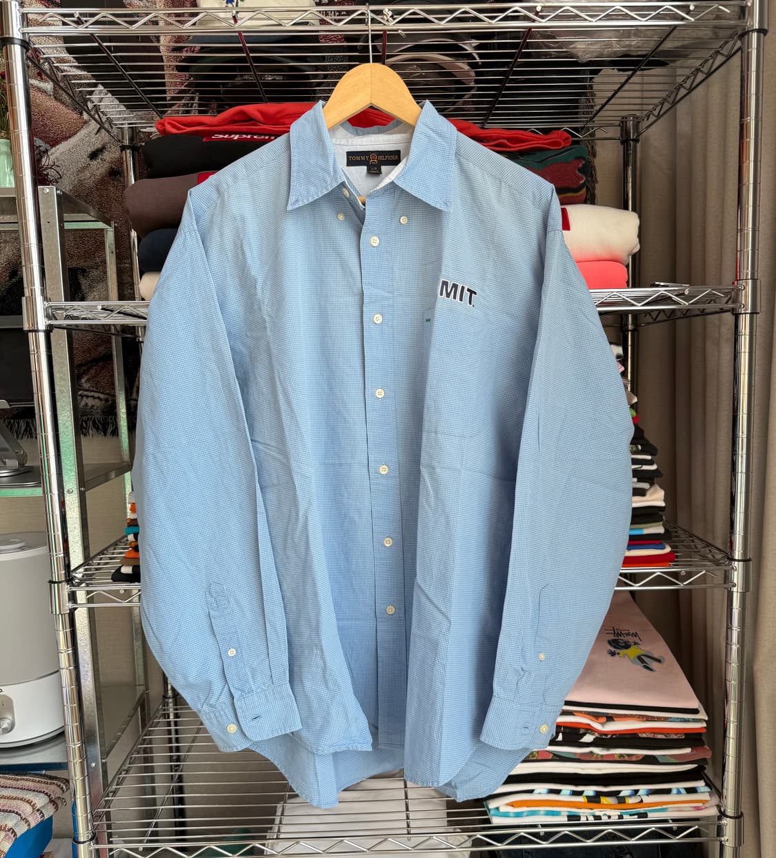 타미힐피거 체크 로고 셔츠 상품이미지2