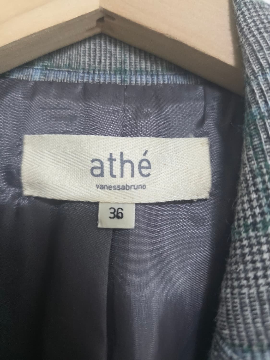 athé vanessabruno 울 체크 자켓 36(55) 상품이미지5