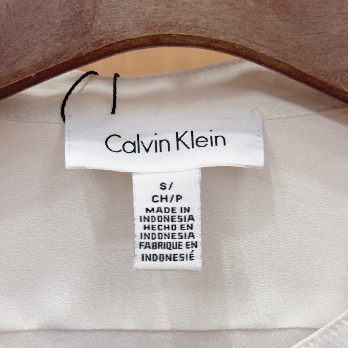 캘빈클라인 긴팔 셔츠 블라우스 골그 지퍼 포켓 디테일 아이보리 상품이미지7