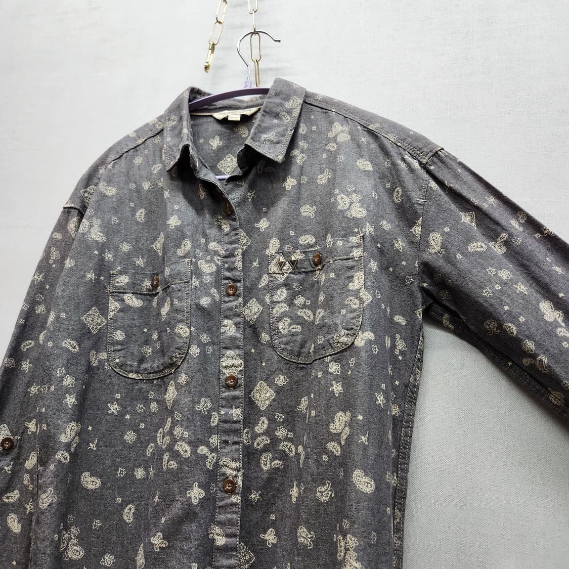 써스데이아일랜드 빈티지 페이즐리 패턴 웨스턴 셔츠 S(M) 상품이미지3