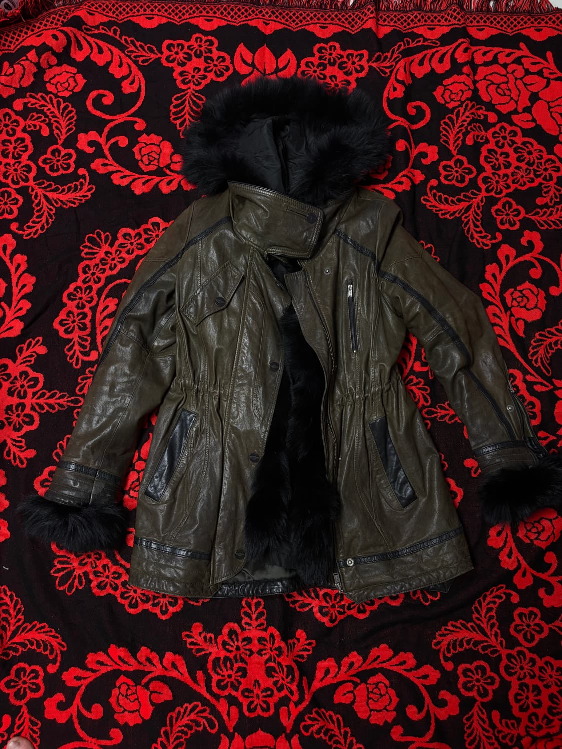 Grunge Punk Layerd trimming Fur hoodie 상품이미지4