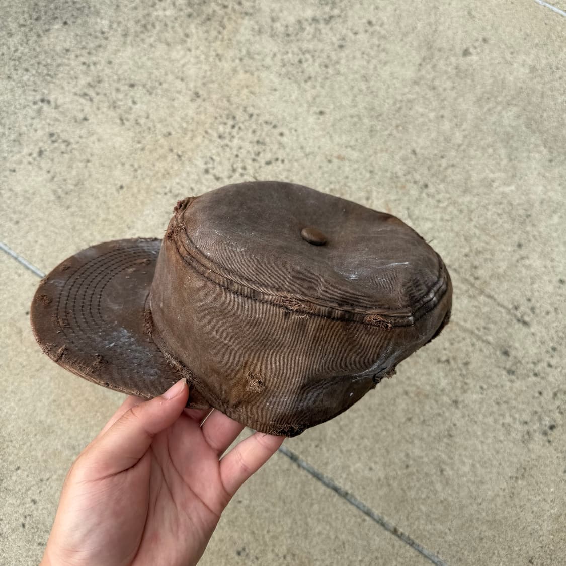 Custom brown Distressed pillbox cap  상품이미지8