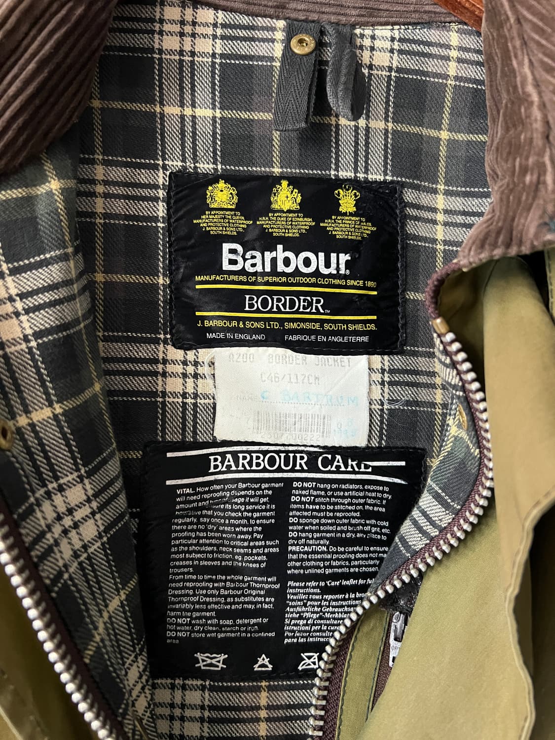 [XL]Barbour 바버 BORDER 보더 왁스 페이드 코튼 헌팅 자켓 상품이미지3