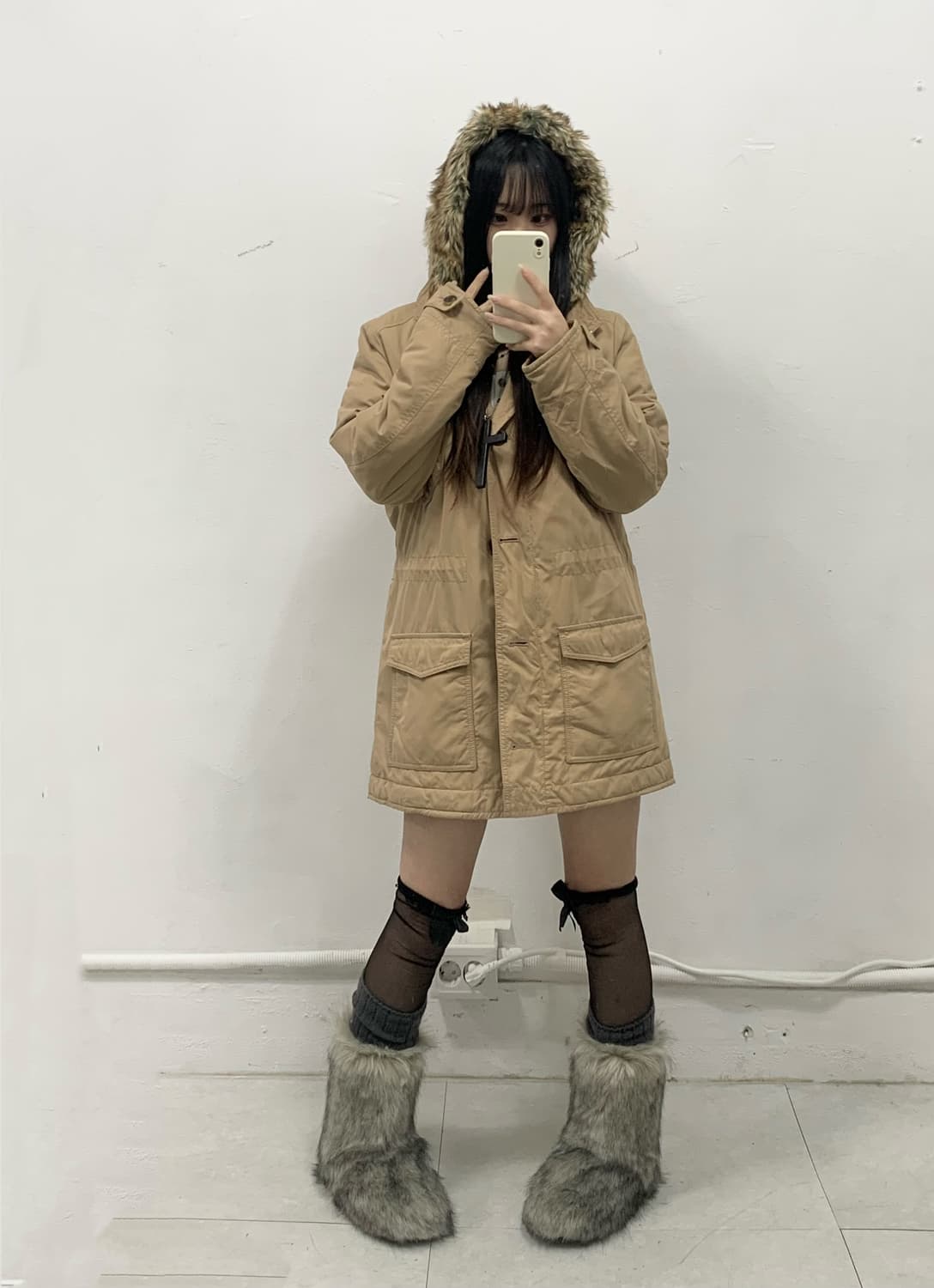 [CROCODILE] 크로커다일 울프죠 베이지 야상 자켓 상품이미지3