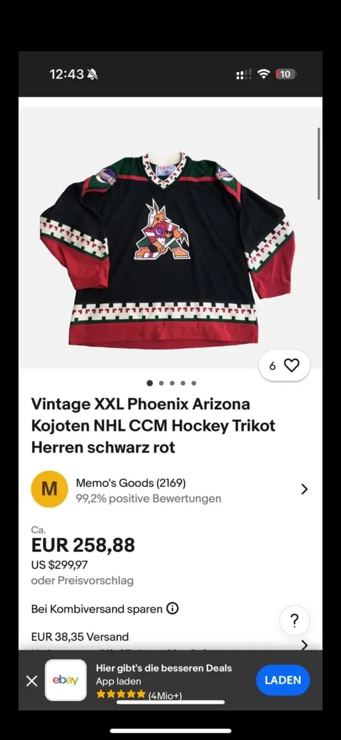 CCM 90s NHL 피닉스 코요테 하키 져지 네고가능! 상품이미지4