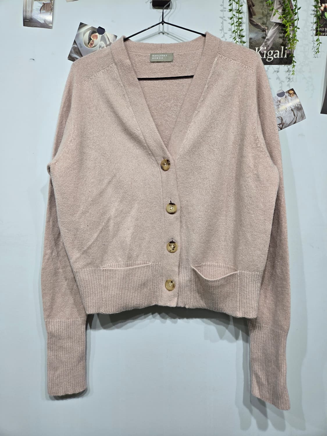 마가렛 호웰 핑크색 브이넥 가디건 상품이미지3