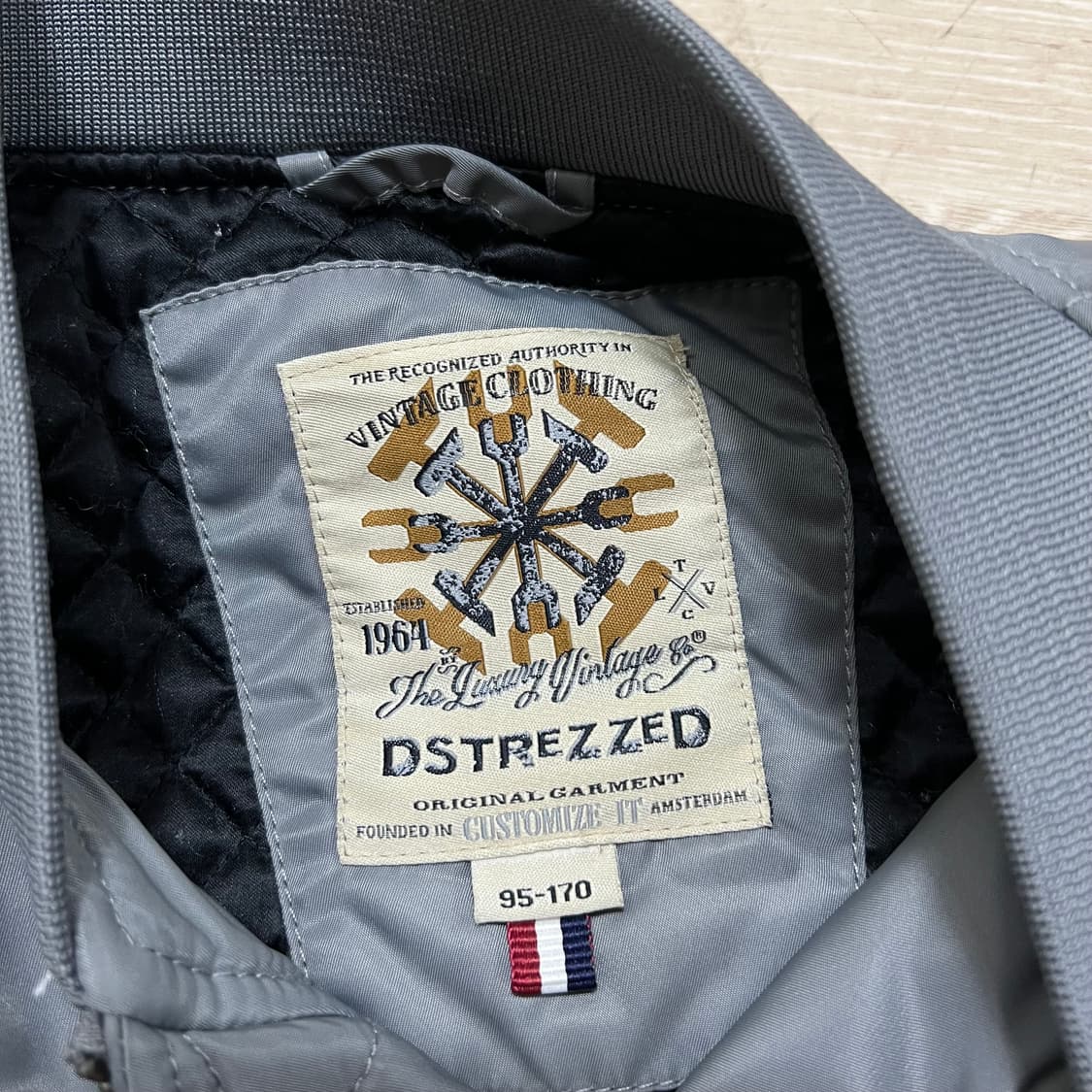 디스트레즈드 와펜 MA-1 항공점퍼 봄버자켓 [그레이] M/95 상품이미지6