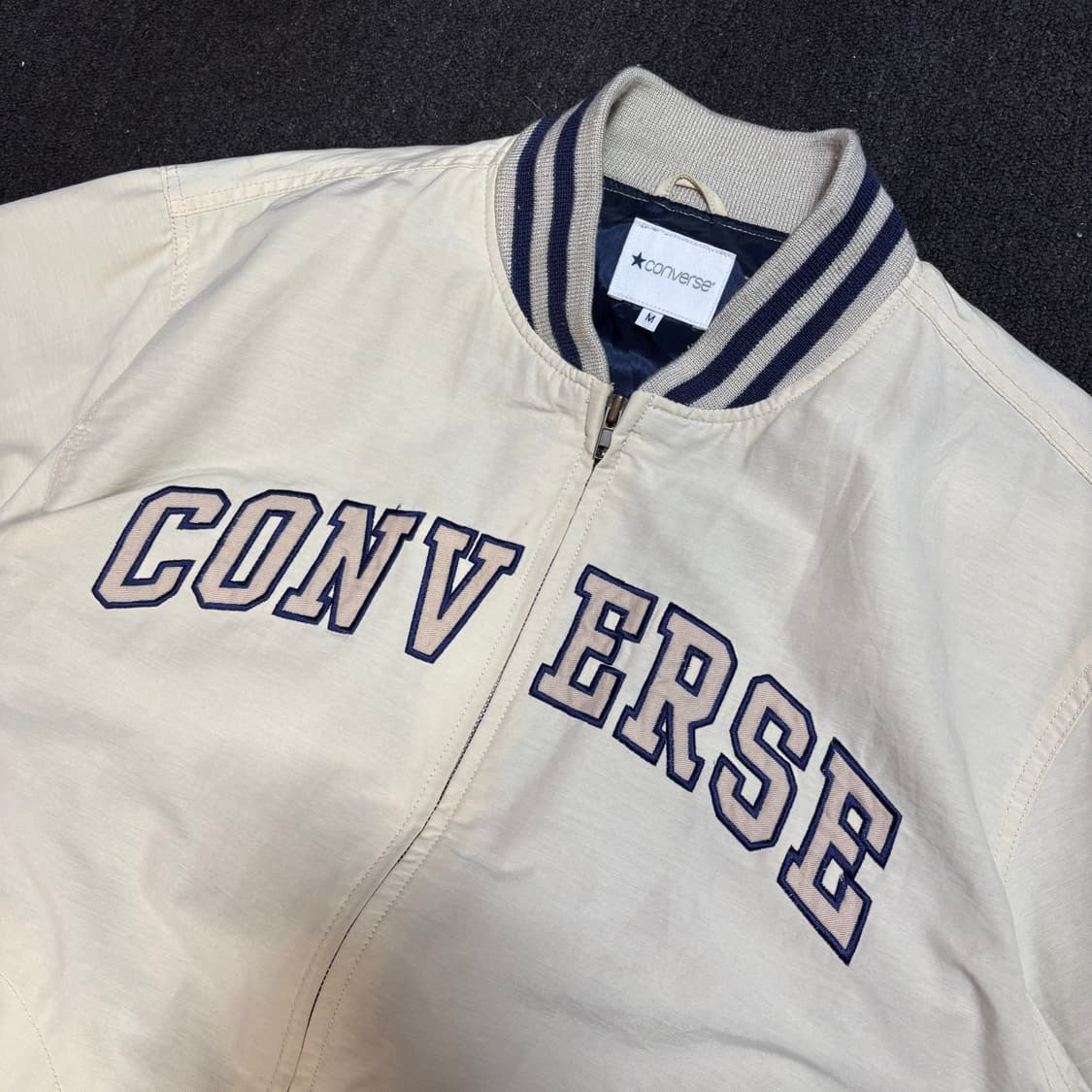 00s 컨버스 베이지 아치로고 코튼 스타디움 자켓  상품이미지2