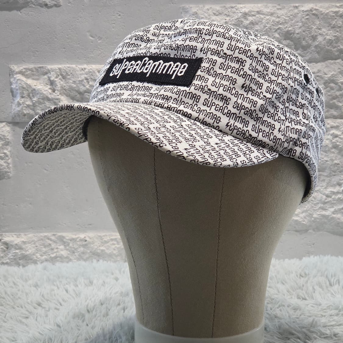 p6-10:슈퍼콤마비 올오버 로고 스트랩백 화이트55-60cm 상품이미지3