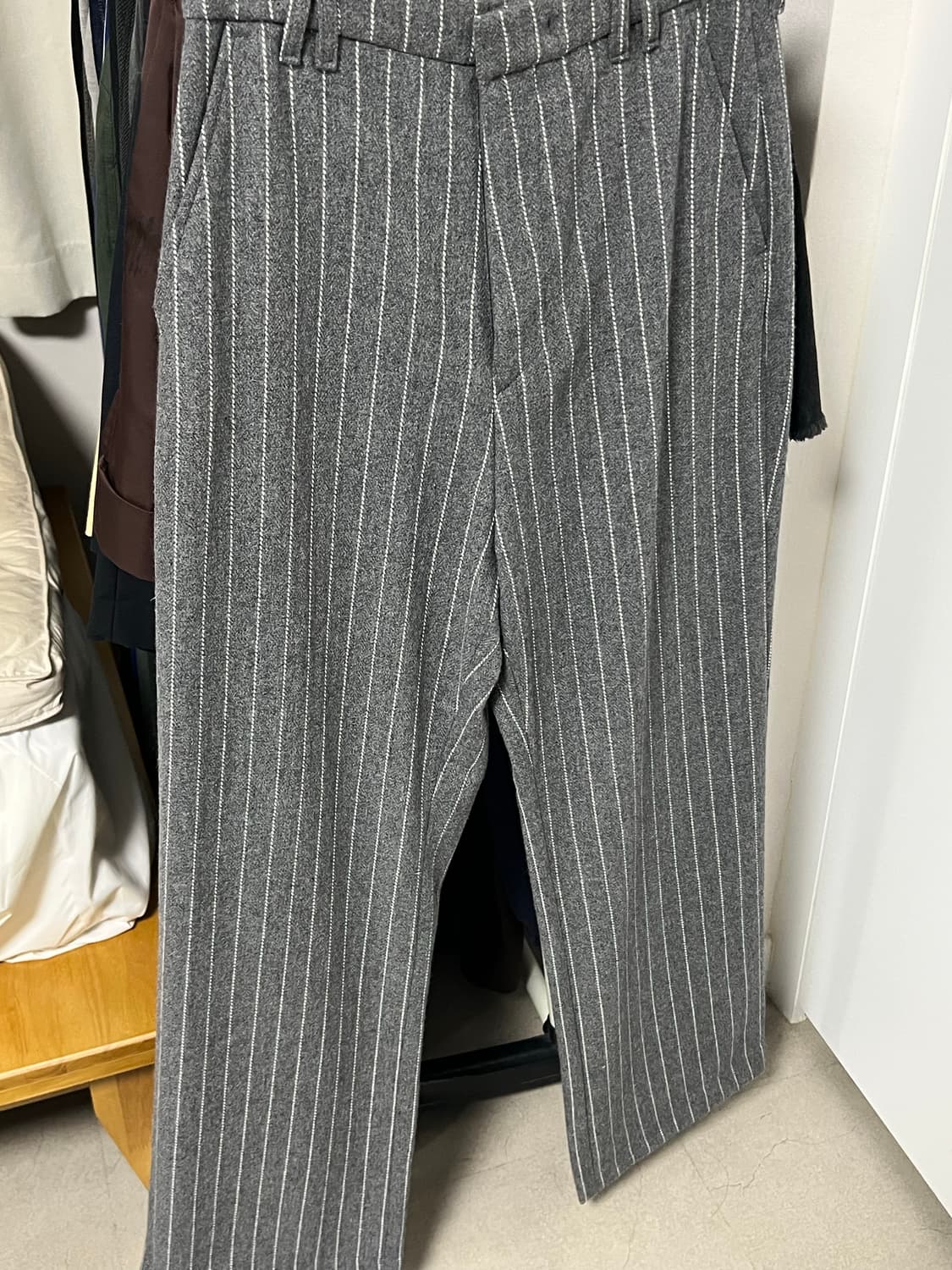 stu 스트라이프 스트레이트 울 슬랙스 (s) 상품이미지1