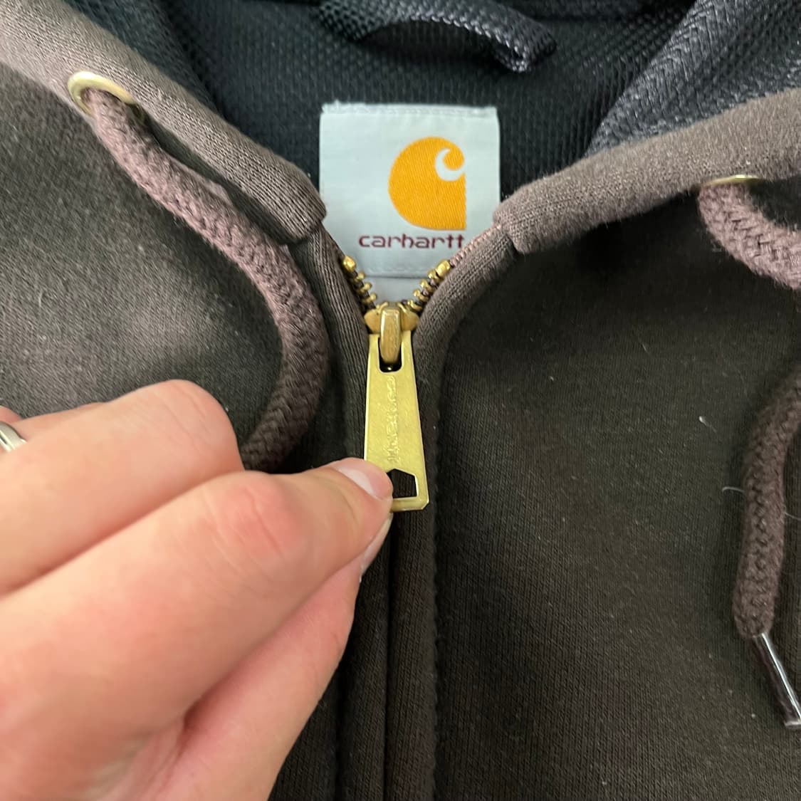 100 칼하트 써멀 브라운 후드집업 상품이미지3