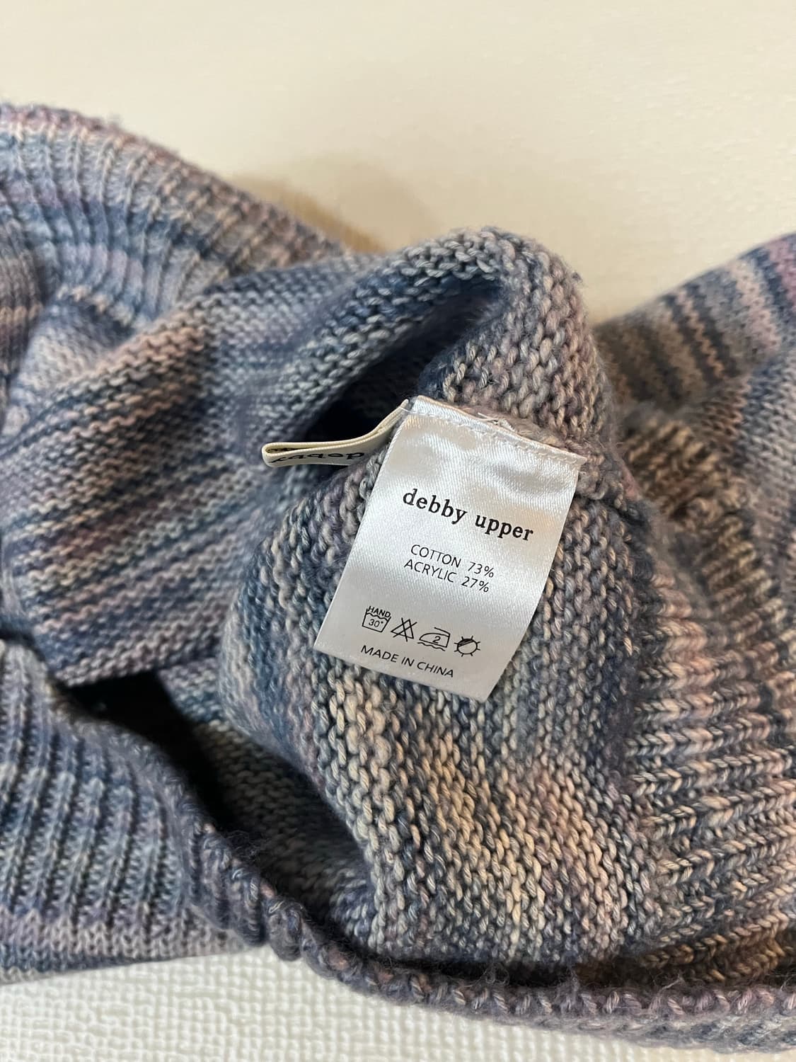 [데비어퍼] 크롭 니트 가디건 (블루 퍼플믹스) 상품이미지5