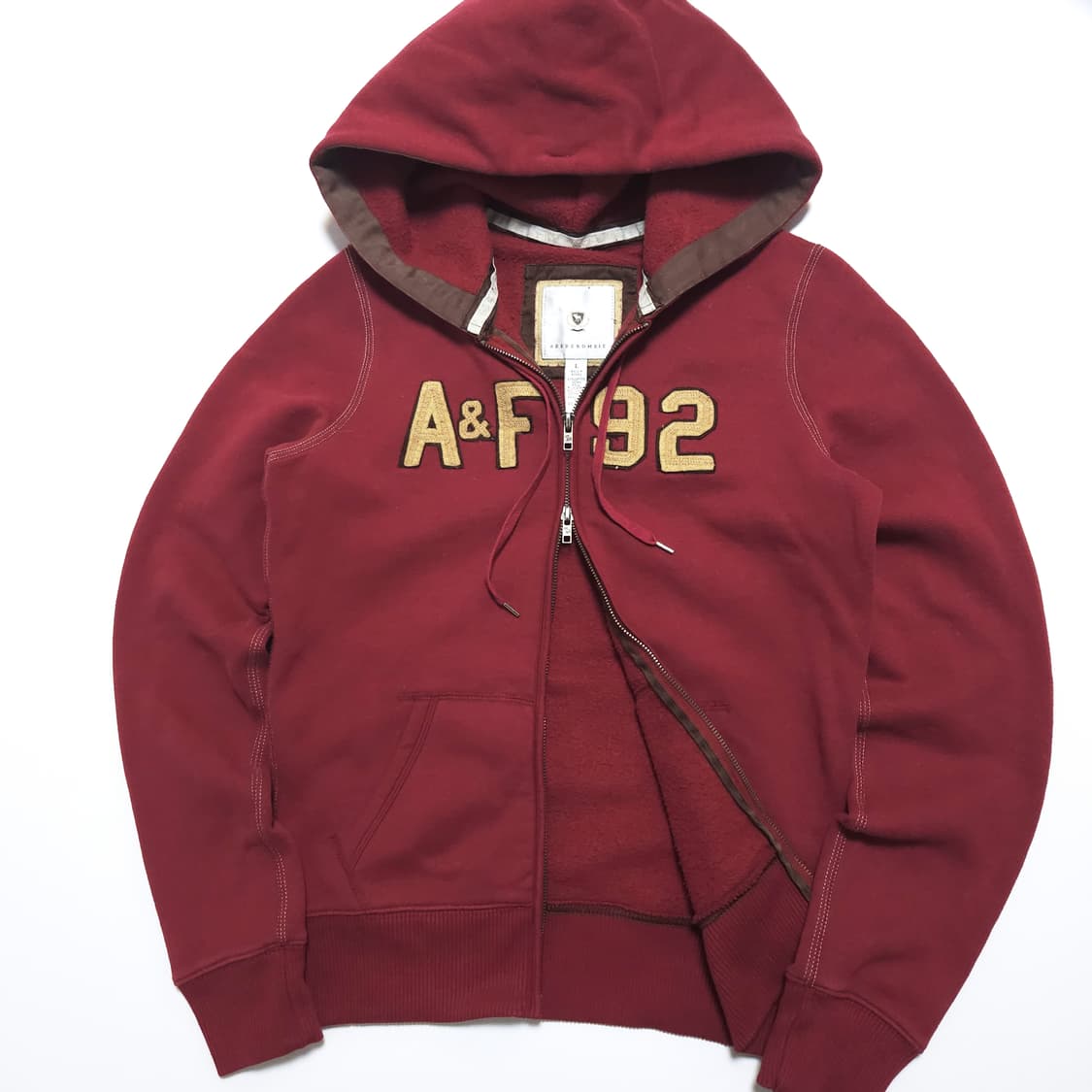 아베크롬비 00s 올드스쿨 후드집업 버건디 상품이미지2