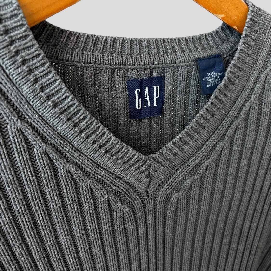 (XXL)올드 갭 브이넥 골지 코튼 니트 스웨터 상품이미지3