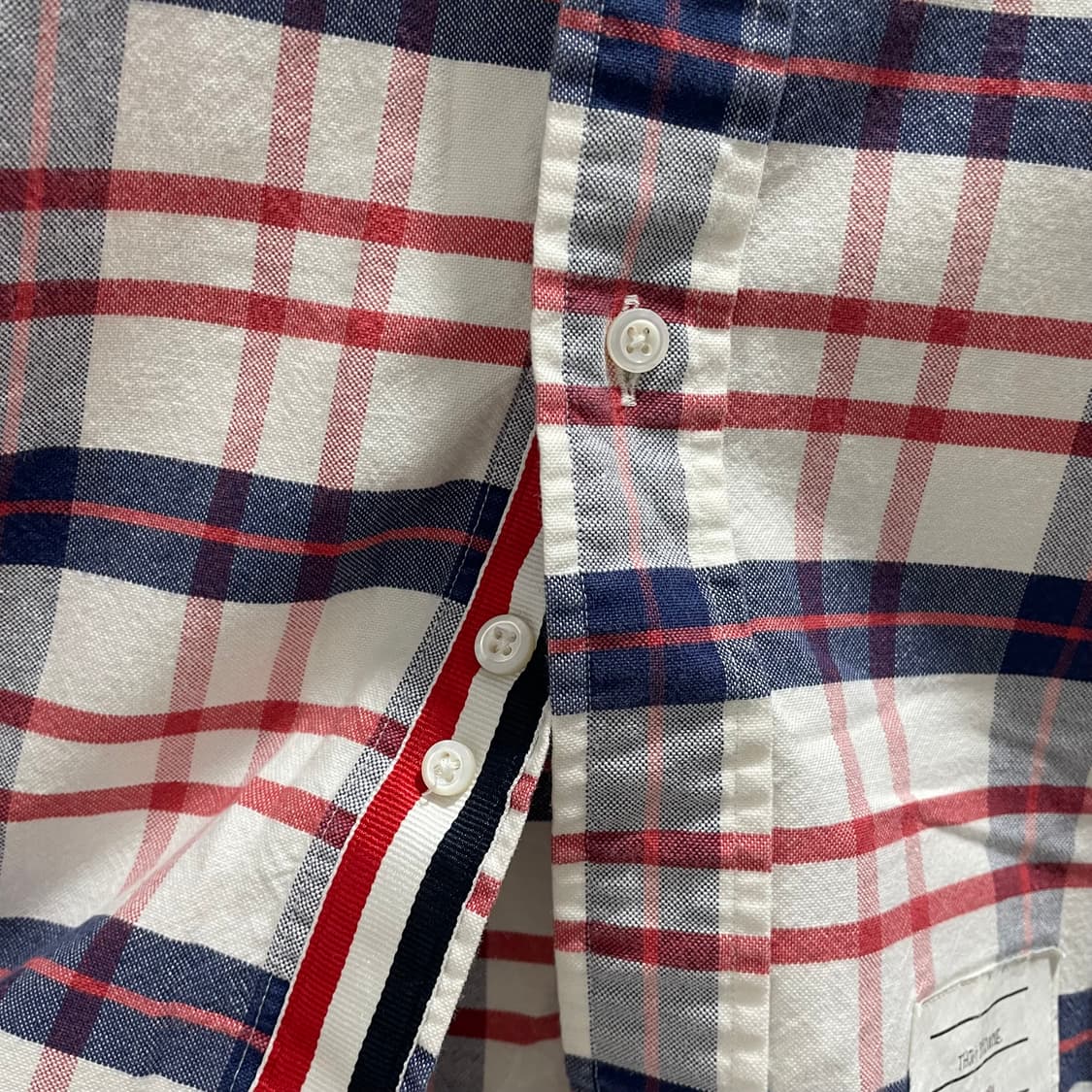 톰브라운/ 트리콜로 테이핑 옥스포드 체크 셔츠/ 4 상품이미지4