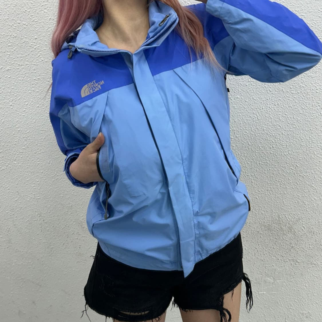 노스페이스 고어텍스 파스텔블루 후드 바람막이 80 상품이미지2