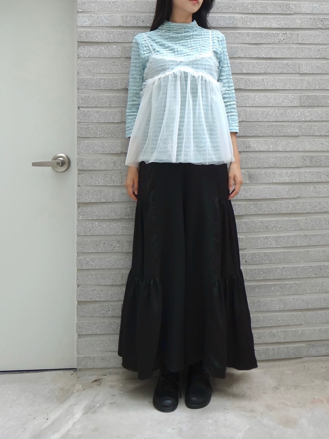 Jacqurd stripe top / sky blue 상품이미지4