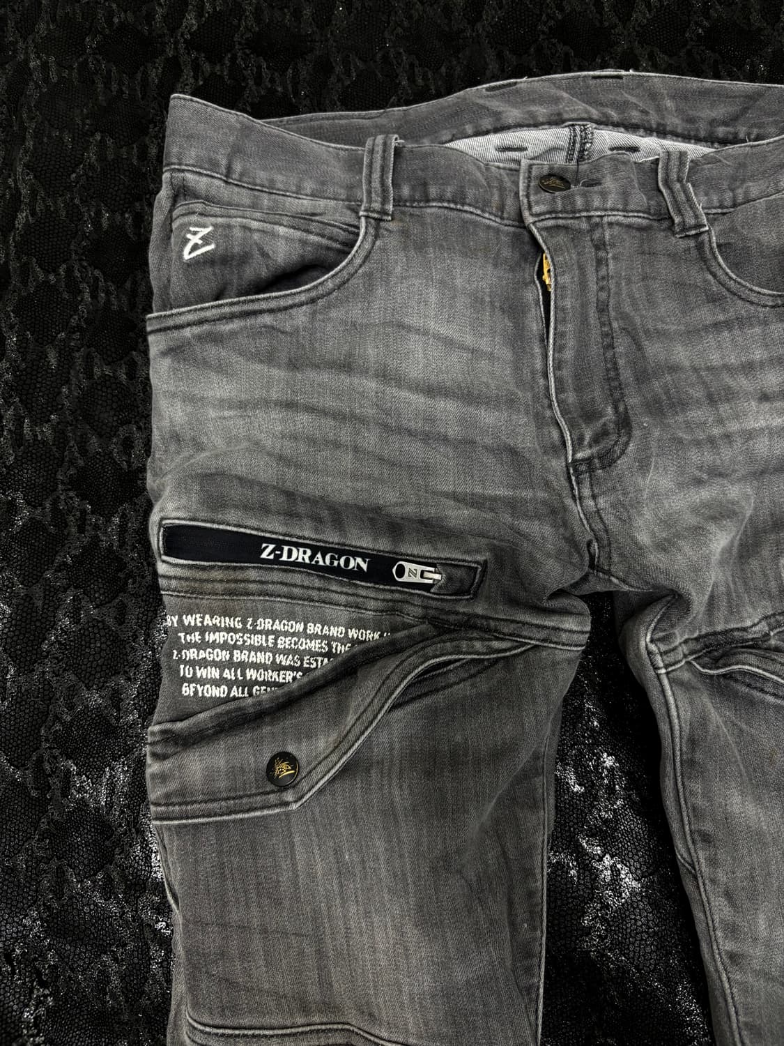 “Vintage” Grey Slim Fit Biker Pants 상품이미지6