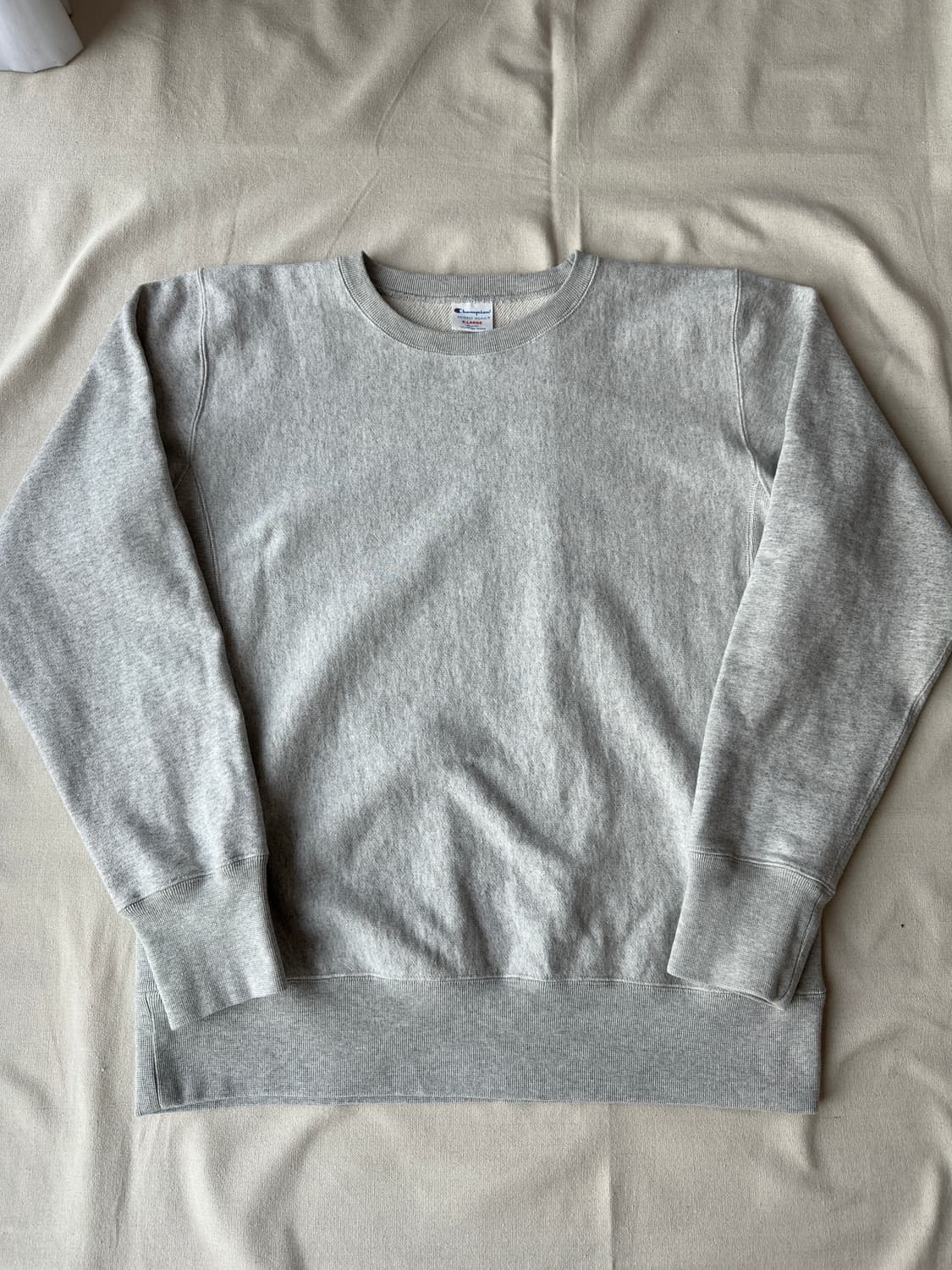 챔피온 재팬 리버스위브 무지 그레이 오트밀 스웻셔츠 XL 상품이미지1
