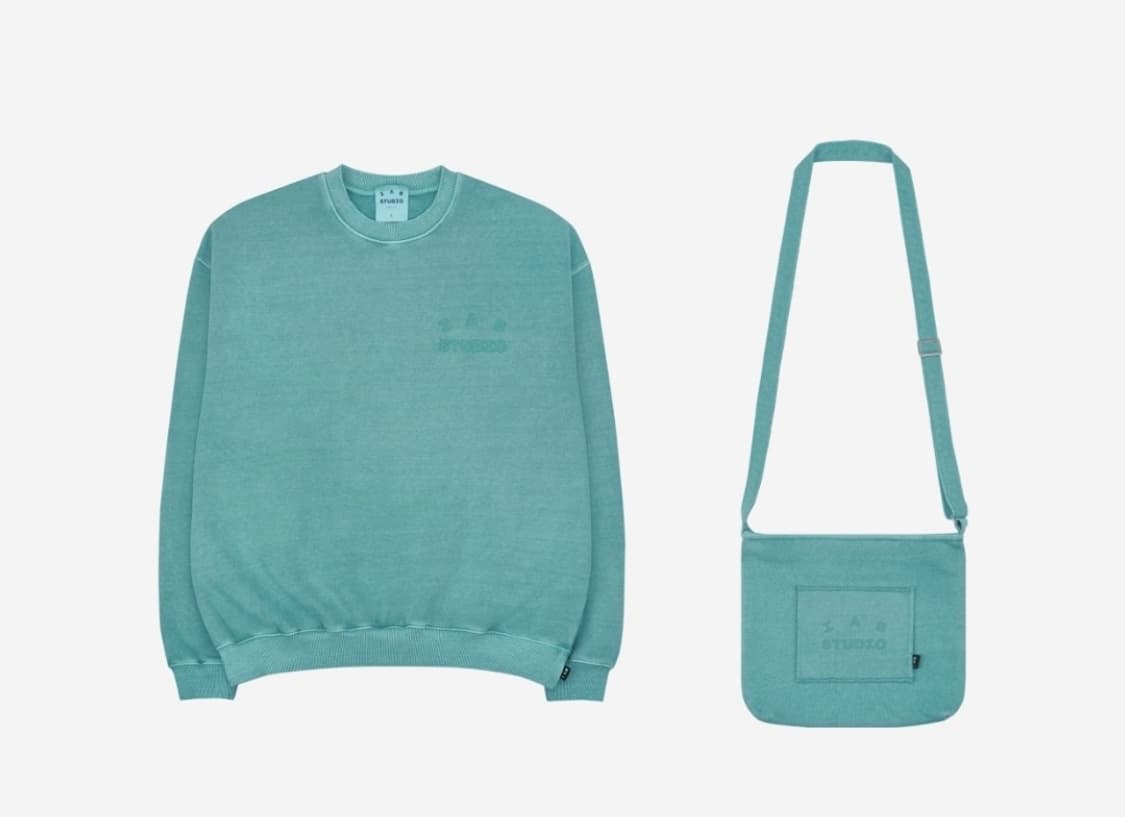 아이앱 스튜디오 피그먼트 스웨트셔츠 & 미니백 제이드 상품이미지6