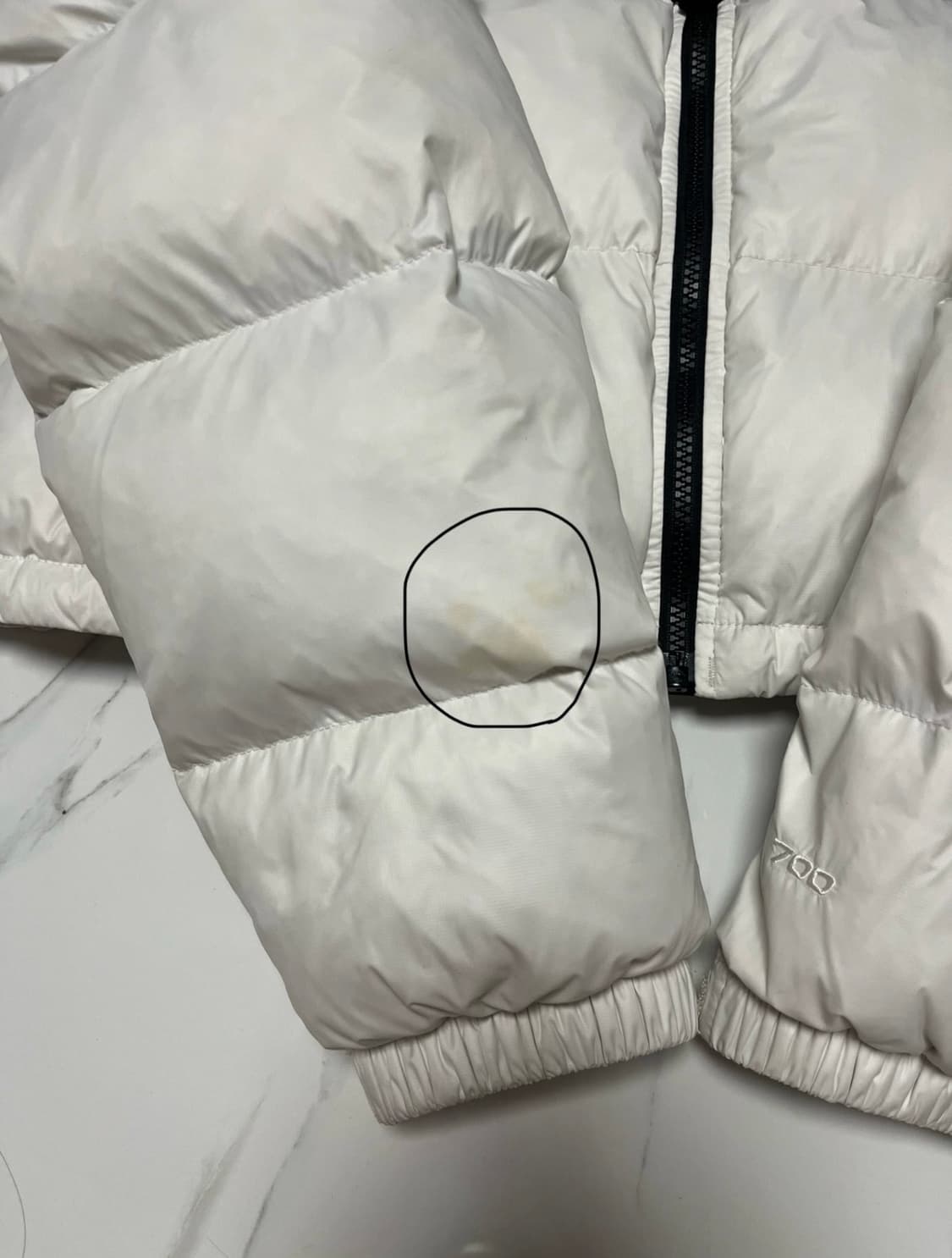 (W) 노스페이스 눕시 숏 자켓 가데니아 화이트 TNF 블랙 상품이미지5