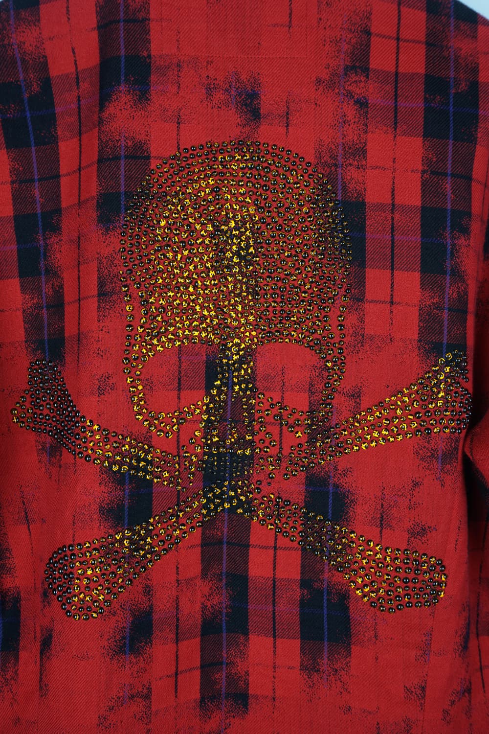  ROEN skull rhinestone flannel shirt 상품이미지6