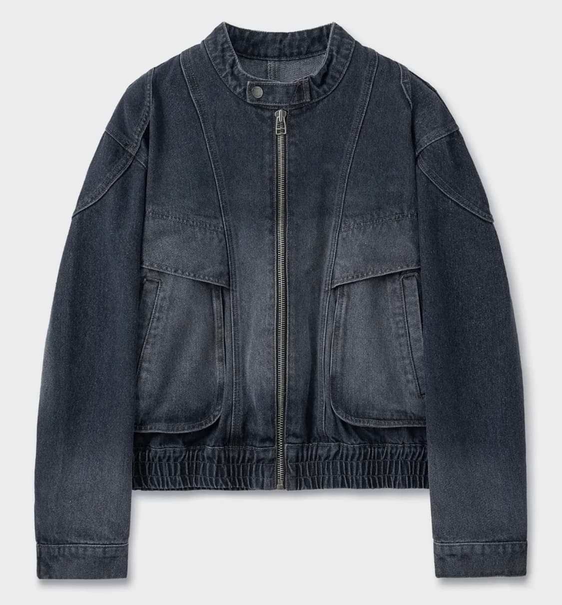 크롭 오버핏 다크 그레이 데님 자켓 상품이미지3