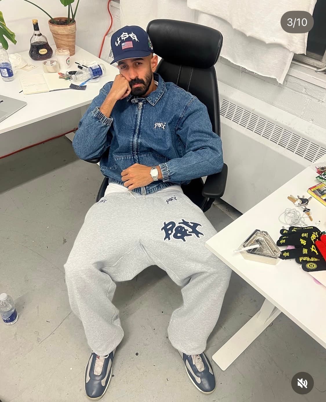 펑크앤요 FW25 P&Y YANKEE SWEATS GREY 상품이미지5