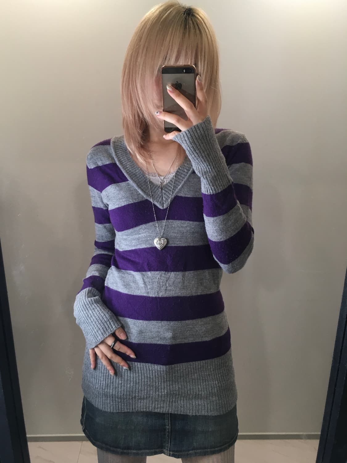 jpn vintage jessy logan punk stripe knit 상품이미지2