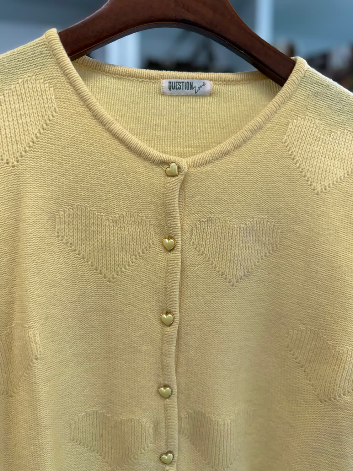 question zone 하트 가디건 상품이미지2