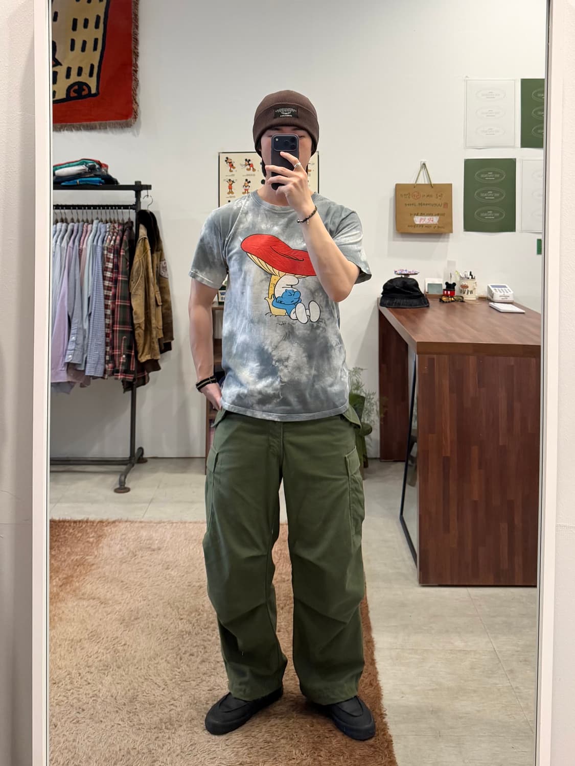 Smurfs 스머프 타이다이 카툰 반팔 티셔츠 상품이미지2