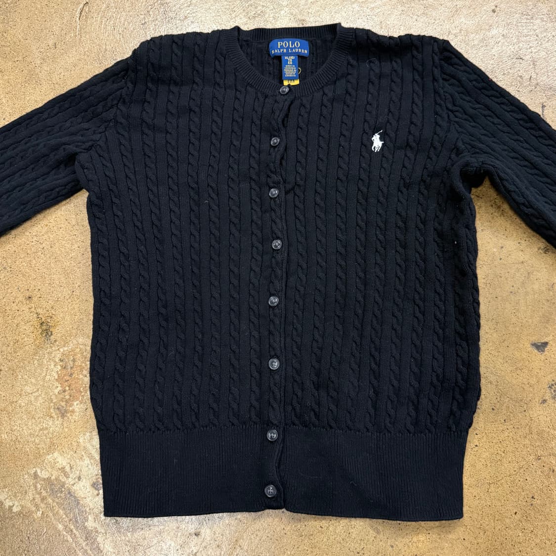 폴로 랄프로렌 블랙 꽈배기 니트 가디건 상품이미지3