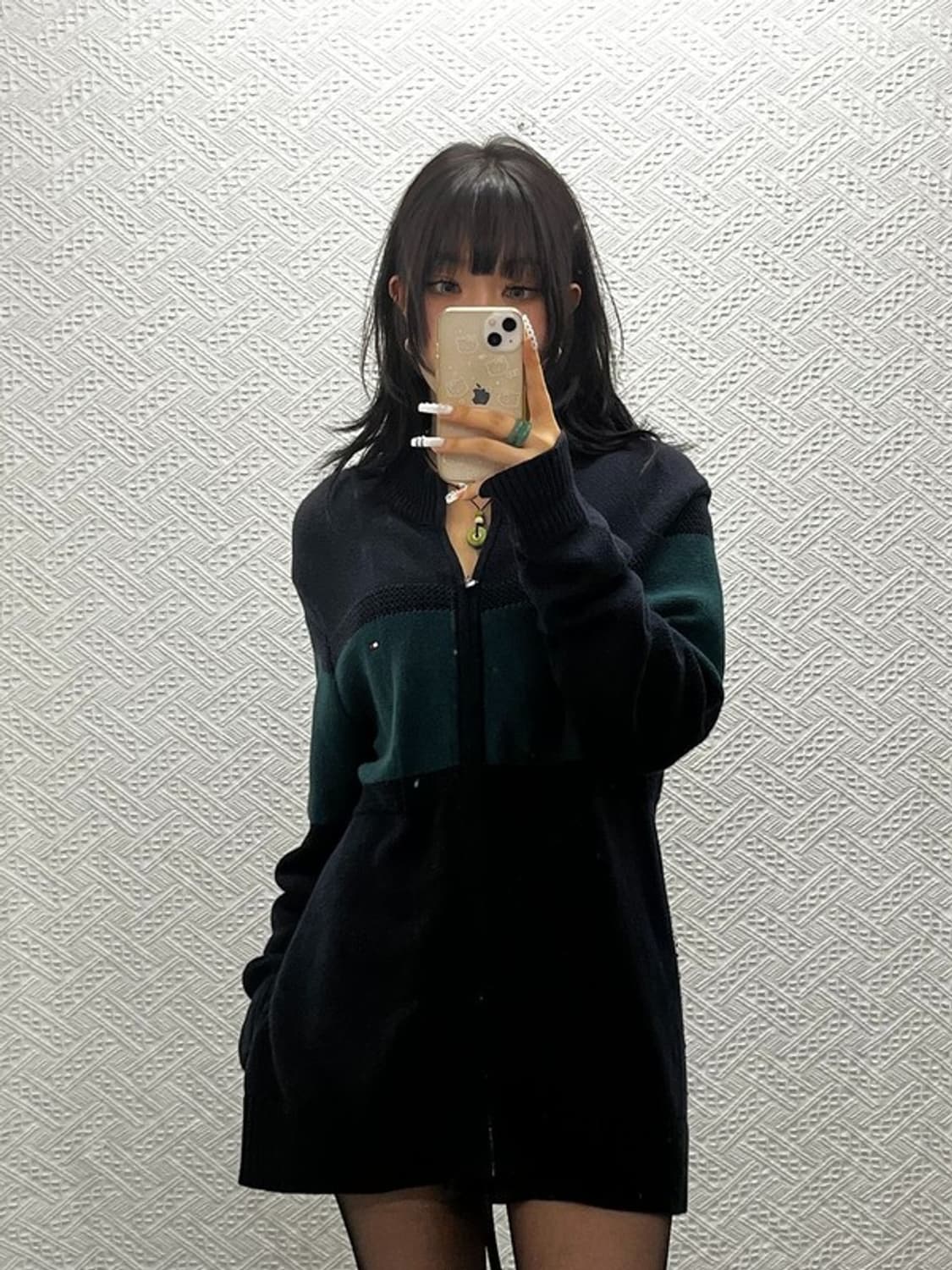 타미힐피거 컨트리 레트로 딥그린 니트 집업 가디건 100 C10860 상품이미지2